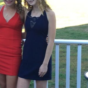 Navy blue dress with lace